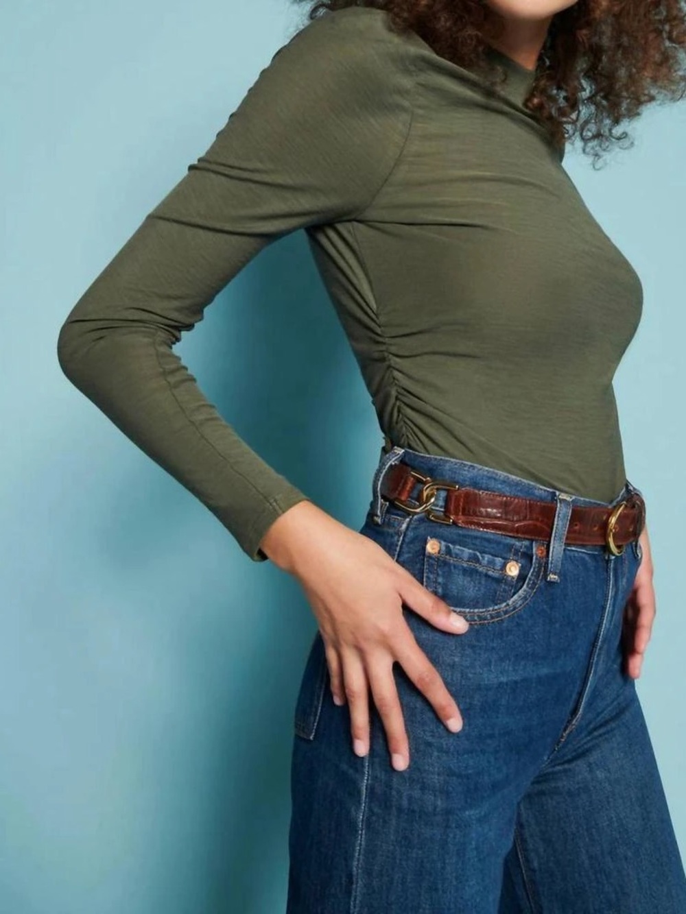 NWT Nation LTD Rita long sleeve top in green